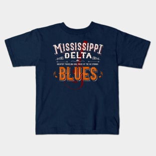 Mississippi delta blues guitar vintage retro music Kids T-Shirt